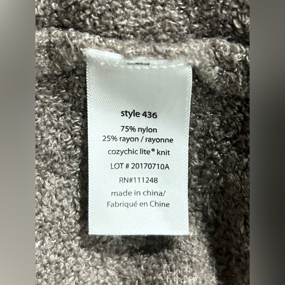 Barefoot Dreams CozyChic Lite Drape Front Calypso Wrap in Cocoa Brown 1X - Picture 5 of 5